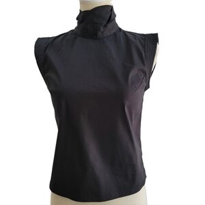 Piazza Sempione Black High Neck Top Minimalist Designer Blouse Size 40‎